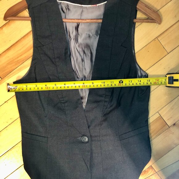 [Women's EU 36 S] VERO MODA Tailored Waistcoat Vest High-Low Hem Minimalist - Picture 9 of 10